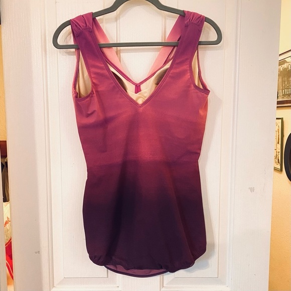 LANDS END Slendersuit with Skirt in Purple Ombre, 14D - Picture 2 of 15